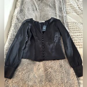 NWT Abercrombie button up long sleeve blouse